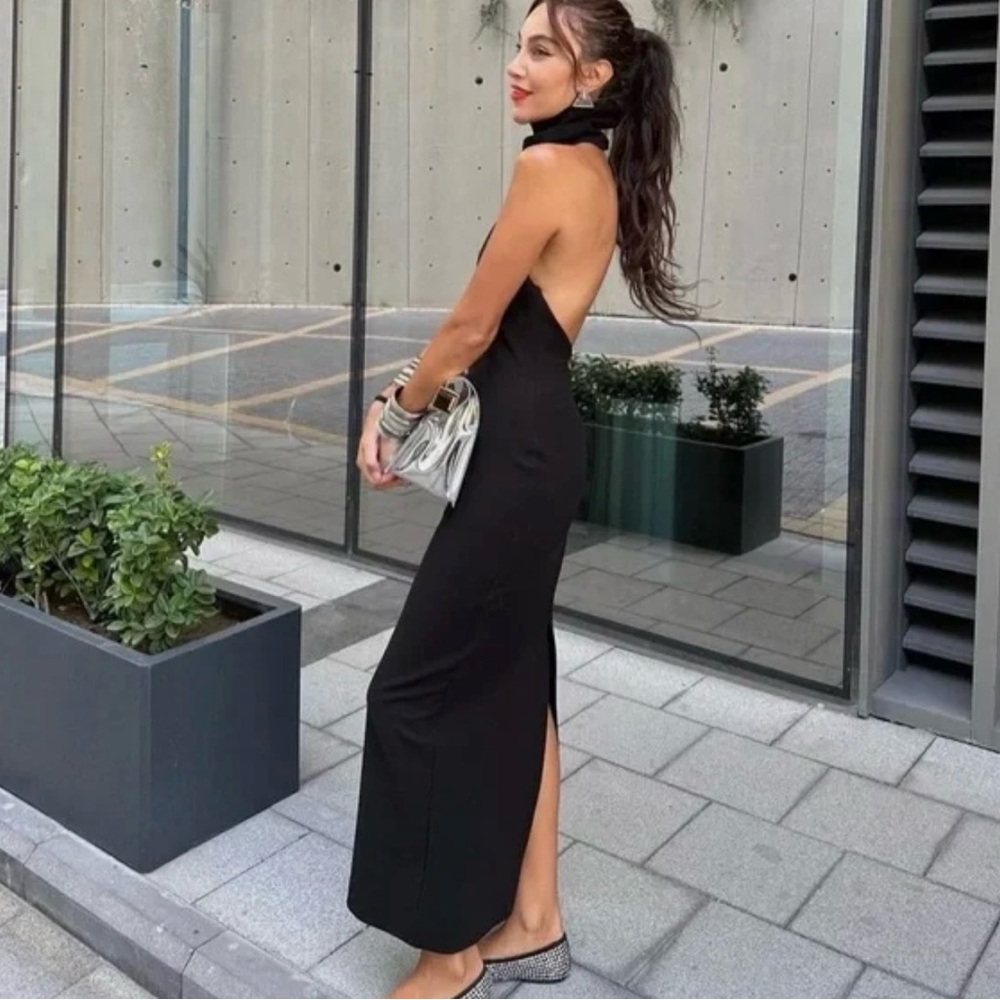 Zara Black Backless Dress